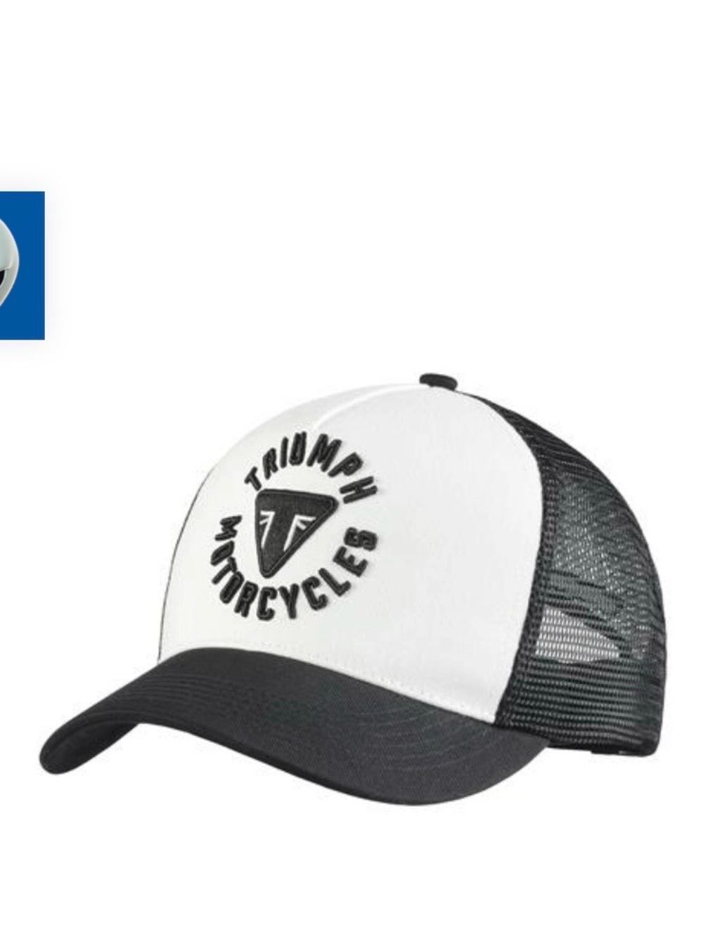 Triumph Motorcycles White and Black Mesh Trucker Cap